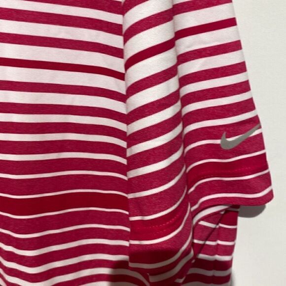Nike Golf Tour Performance Men's Pink White Dri Fit Stripe Polo Shirt Size 2XL - Picture 4 of 9